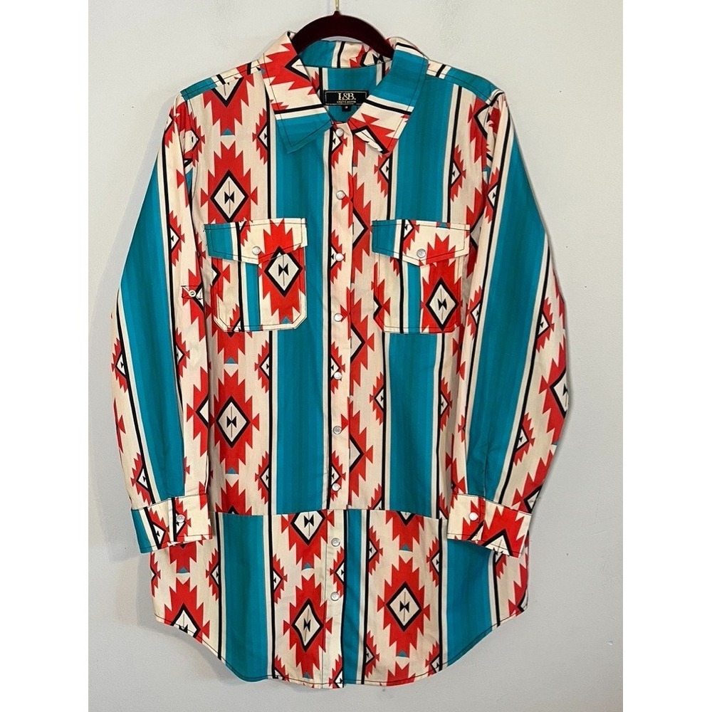 Colorful Western Shirt Dress S Country Music Concert Southwest Aztec Festival